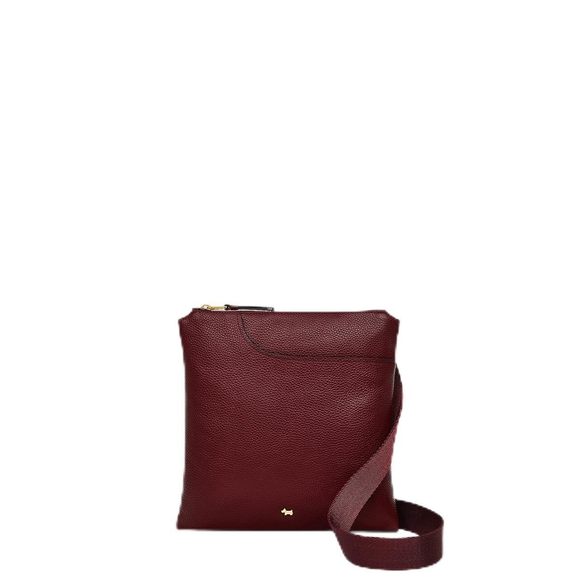 London Pockets Soft 2.0 Medium Leather Ziptop Crossbody Bag Merlot :[